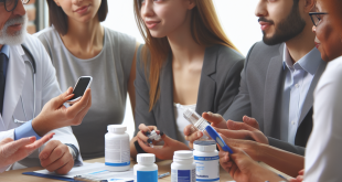 A clinician examining treatment options for diabetes care on a tablet screen.