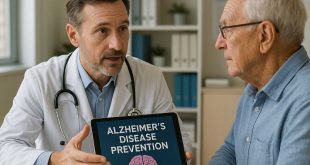 Doctor consulting diabetic patient on Alzheimer’s disease prevention and brain health
