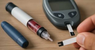 Doctor holding glucose monitor discussing results with a patient|Hyper-realistic photo of a healthcare consultation focused on prediabetes blood sugar monitoring