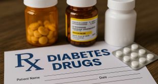 Doctor researching diabetes drug approvals for 2025 on tablet