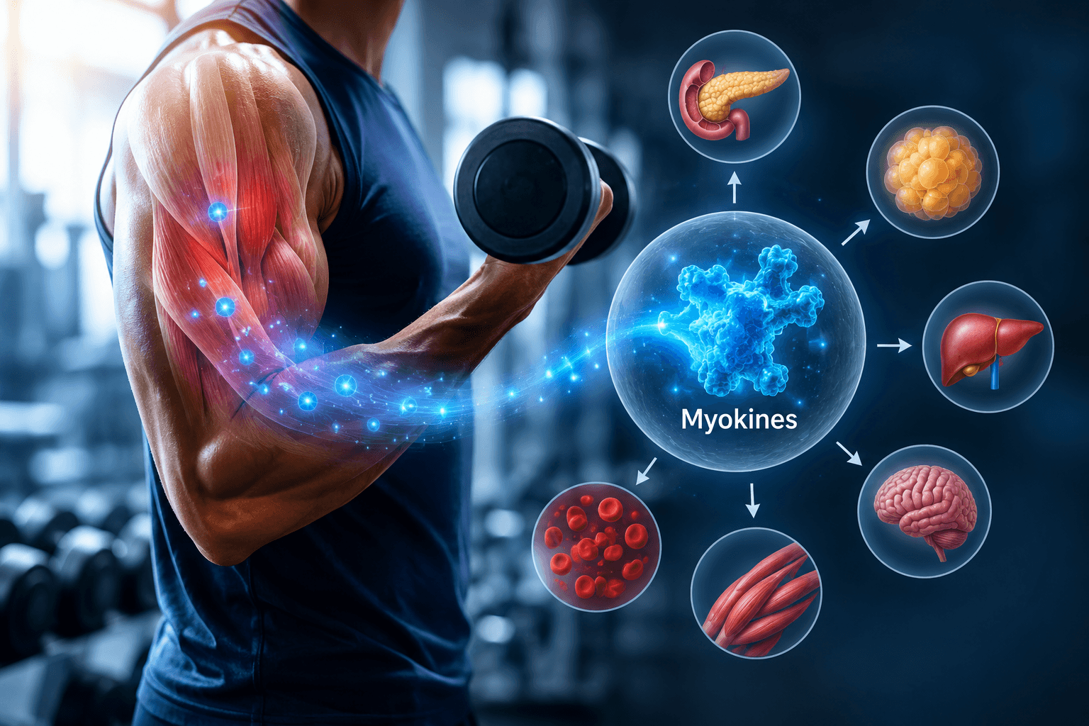 Exercise-induced myokines signaling between skeletal muscle and metabolic organs involved in diabetes and insulin sensitivity.